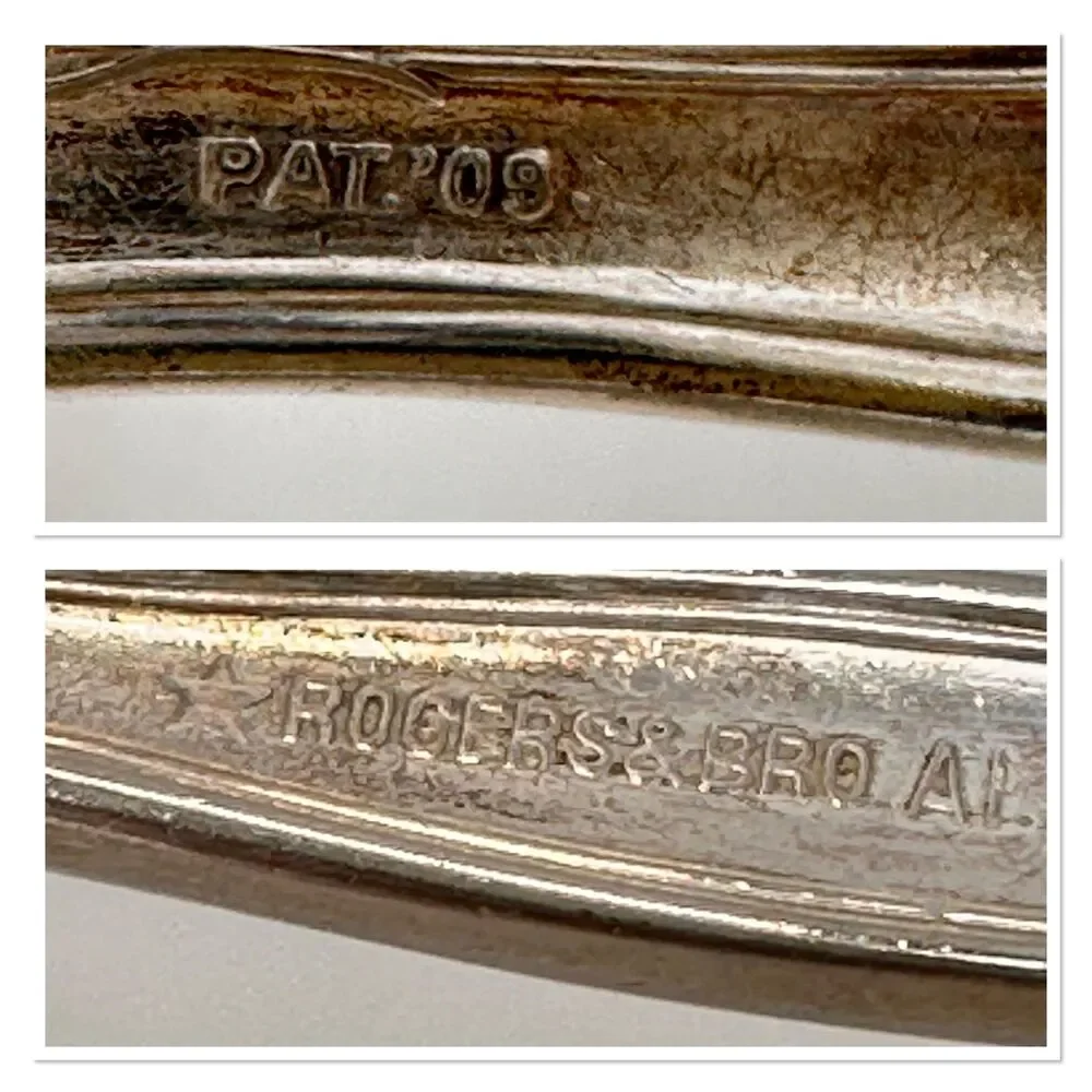 Antique 1909 Rogers & Bro Florette Silverplate Gravy Sauce Ladle Serving Spoon